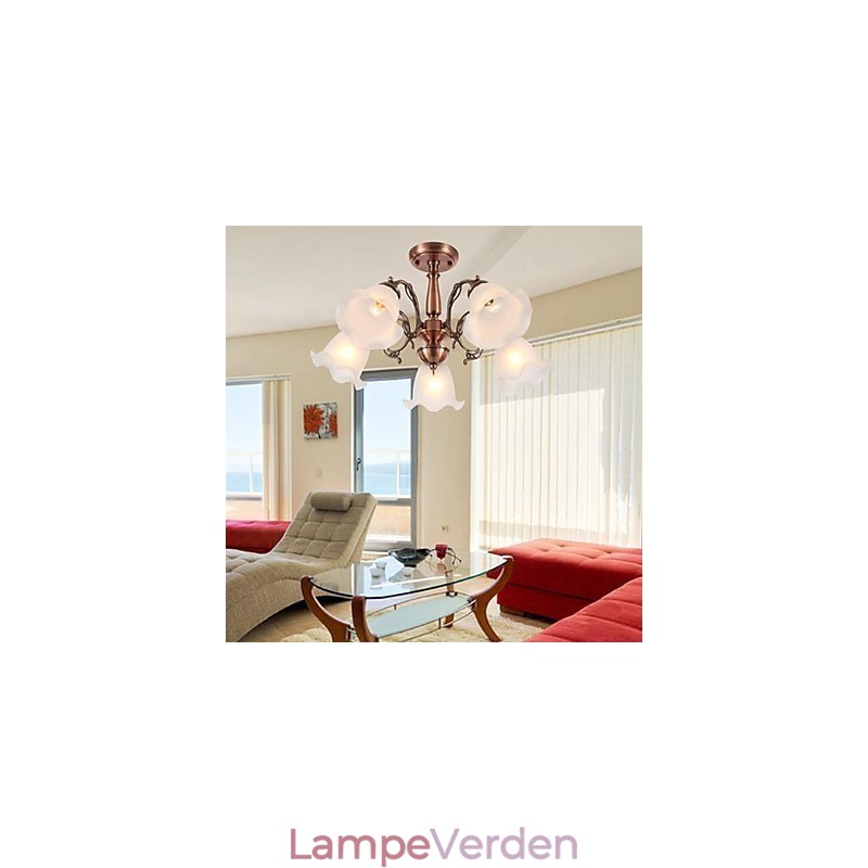 Moderne moderne traditionel klassisk retro galvaniseret metal Flush Mount