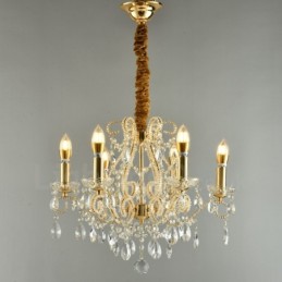 6 lys guld sølv amerikansk stil Crystal Pendant lysekrone Light Store