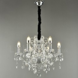 6 lys guld sølv amerikansk stil Crystal Pendant lysekrone Light Store