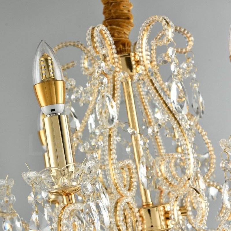 6 lys guld sølv amerikansk stil Crystal Pendant lysekrone Light Store