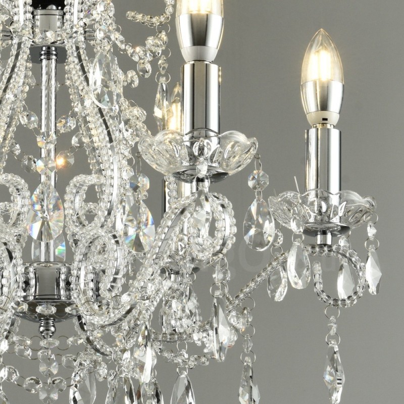 6 lys guld sølv amerikansk stil Crystal Pendant lysekrone Light Store