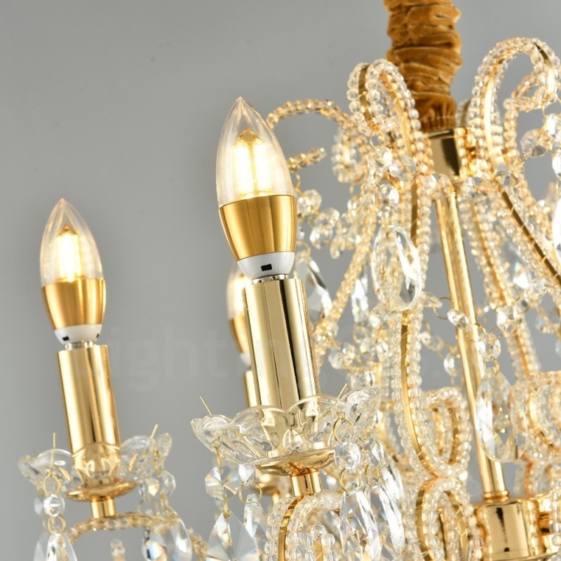 6 lys guld sølv amerikansk stil Crystal Pendant lysekrone Light Store