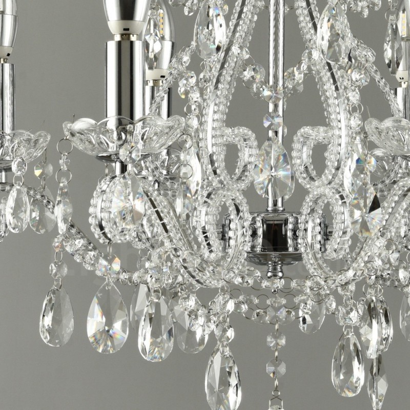 6 lys guld sølv amerikansk stil Crystal Pendant lysekrone Light Store