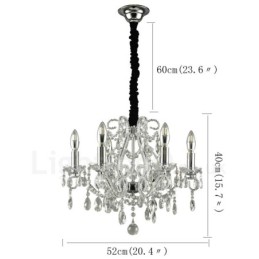 6 lys guld sølv amerikansk stil Crystal Pendant lysekrone Light Store