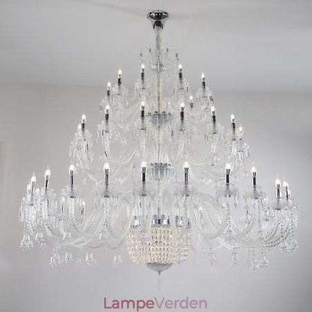 50 Lys Klar Elegant Luksuriøs Krystal Lysekrone Udstilling Hal 50 Lys Klar Elegant Luksuriøs Krystal Lysekrone Udstilling Hal