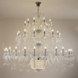 50 Lys Klar Elegant Luksuriøs Krystal Lysekrone Udstilling Hal