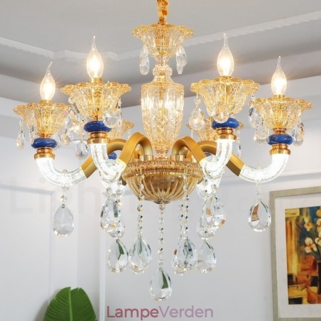 6 Lyse Moderne Moderne Champagne Lysekrone med Krystal 6 Lyse Moderne Moderne Champagne Lysekrone med Krystal