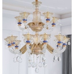 15 (10+5) Lys Moderne Moderne Champagne Lysekrone med Krystal