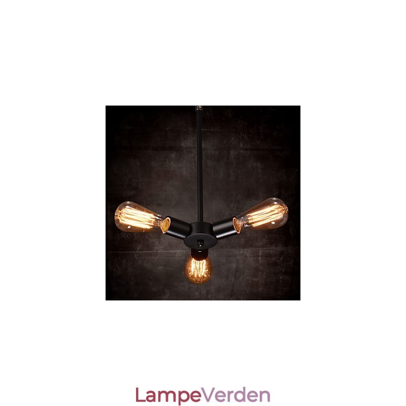 Pendel 3 lys landlig stil smedejern