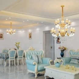 15 (10+5) Lys Moderne Moderne Champagne Lysekrone med Krystal