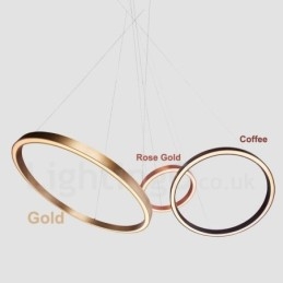 Wi Fi Smart Dæmpbar Guld Rose Guld Moderne moderne 3 ringe lys aluminiumslegering pendellampe med akrylskærm