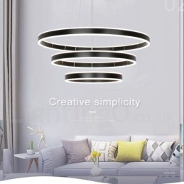 Dæmpbar Wi-Fi Smart 3 Ringe To Strips Moderne moderne pendel med akrylskærm