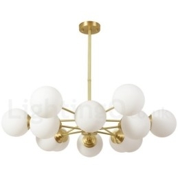 12 lys (6+6 lys) to etagers ren messing Nordeuropa bønnelysekrone moderne metalmolekyler pendellampe