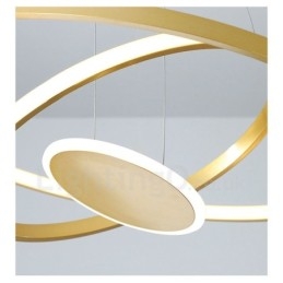 Tre cirkler moderne design Tre ringe guld pendellampe med fjernbetjening