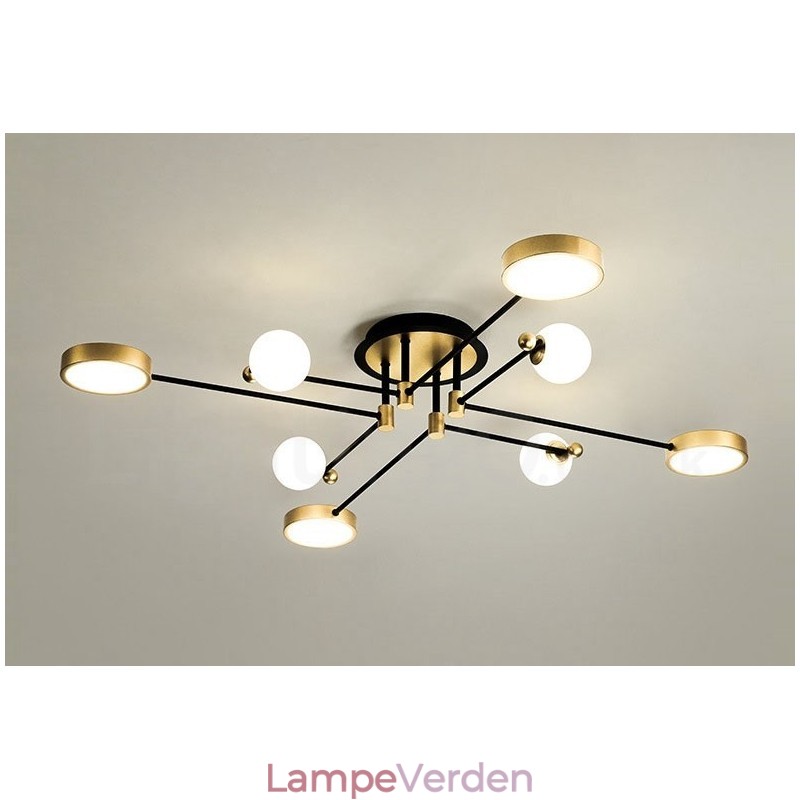 Guld sort loft moderne metal lysekrone