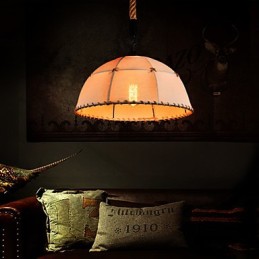 Retro håndlavet hamp reb county lysekrone lampe i den industrielle landskabsstil