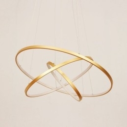 Dæmpbar pendel med fjernbetjening Guld moderne design tre ringe