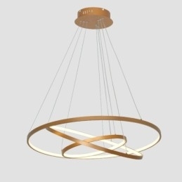Dæmpbar pendel med fjernbetjening Guld moderne design tre ringe