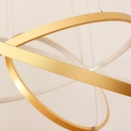 Dæmpbar pendel med fjernbetjening Guld moderne design tre ringe