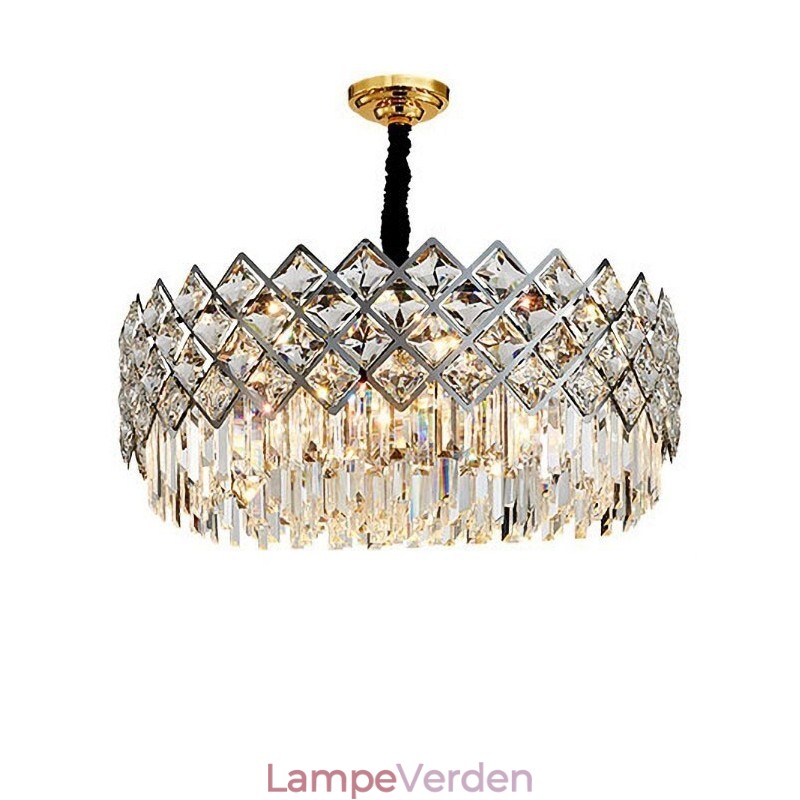 Luksus Postmodern Sølv Rund K9 Krystal Pendant Lysekrone