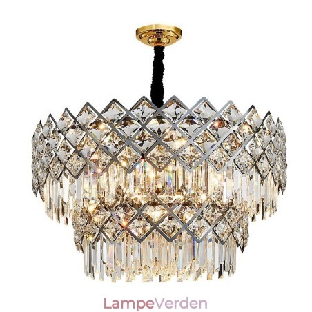 To niveauer luksus postmoderne sort og guld rund K9 krystal vedhæng lysekrone To niveauer luksus postmoderne sort og guld rund K9 krystal vedhæng lysekrone