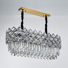 Luksus Postmodern Sølv Rund K9 Krystal Pendant Lysekrone