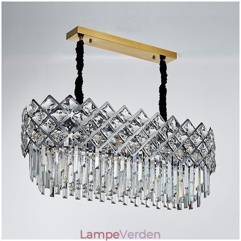 Luksus Postmodern Sølv Rund K9 Krystal Pendant Lysekrone
