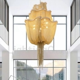 Kvaster Lysekrone Designer Pendant Lys Sølv Guld Farve