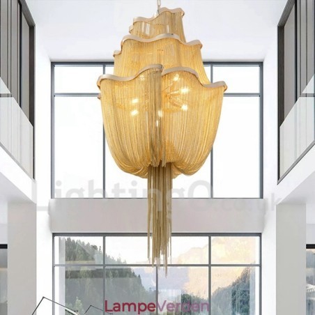 Kvaster Lysekrone Designer Pendant Lys Sølv Guld Farve Kvaster Lysekrone Designer Pendant Lys Sølv Guld Farve