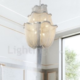 Kvaster Lysekrone Designer Pendant Lys Sølv Guld Farve