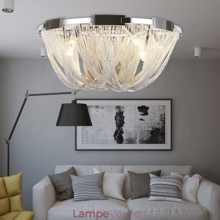 Kvaster Lysekrone Designer Loftslys Sølv Guld Farve Kvaster Lysekrone Designer Loftslys Sølv Guld Farve