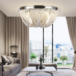 Kvaster Lysekrone Designer Loftslys Sølv Guld Farve