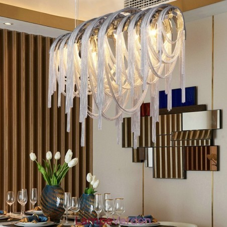 Kvaster Lysekrone Designer Pendant Lys Sølv Guld Farve Kvaster Lysekrone Designer Pendant Lys Sølv Guld Farve