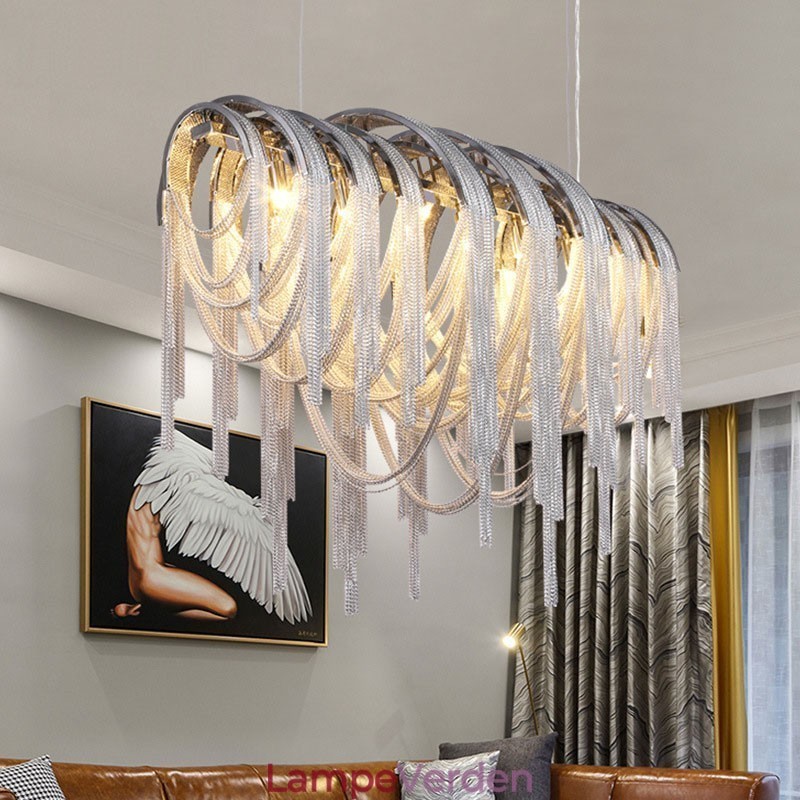 Kvaster Lysekrone Designer Pendant Lys Sølv Guld Farve