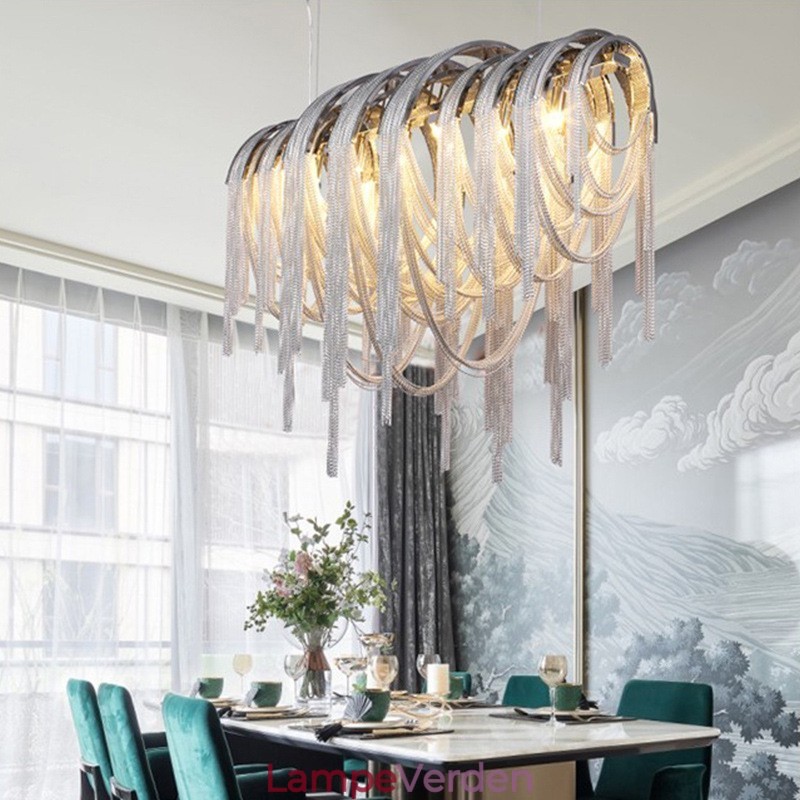 Kvaster Lysekrone Designer Pendant Lys Sølv Guld Farve