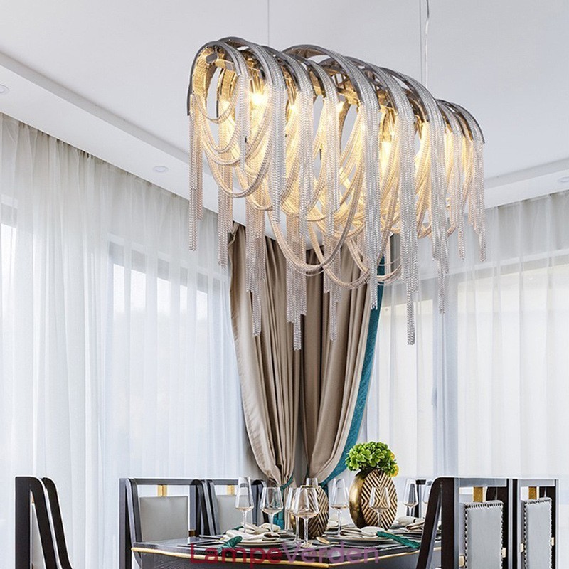 Kvaster Lysekrone Designer Pendant Lys Sølv Guld Farve