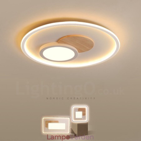 Trædæmpbar moderne moderne nordisk stil Flush Mount runde loftslamper med fjernbetjening kan også bruges som væglampe Trædæmpbar moderne moderne nordisk stil Flush Mount runde loftslamper med fjernbetjening kan også bruges som væglampe