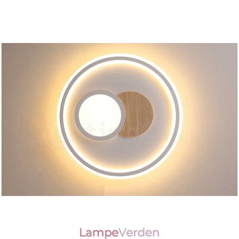 Trædæmpbar moderne moderne nordisk stil Flush Mount runde loftslamper med fjernbetjening kan også bruges som væglampe