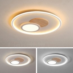 Trædæmpbar moderne moderne nordisk stil Flush Mount runde loftslamper med fjernbetjening kan også bruges som væglampe