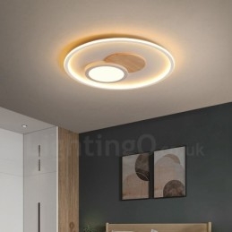 Trædæmpbar moderne moderne nordisk stil Flush Mount runde loftslamper med fjernbetjening kan også bruges som væglampe