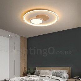 Trædæmpbar moderne moderne nordisk stil Flush Mount runde loftslamper med fjernbetjening kan også bruges som væglampe