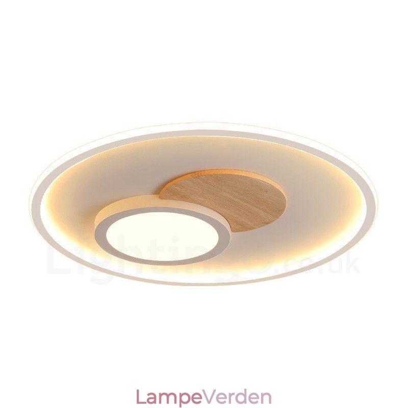 Trædæmpbar moderne moderne nordisk stil Flush Mount runde loftslamper med fjernbetjening kan også bruges som væglampe