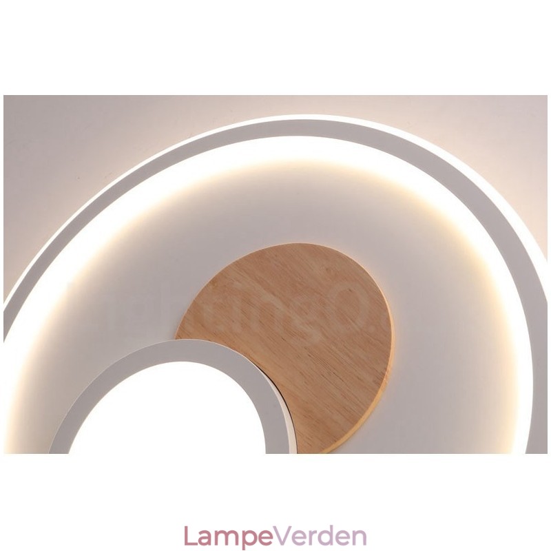 Trædæmpbar moderne moderne nordisk stil Flush Mount runde loftslamper med fjernbetjening kan også bruges som væglampe