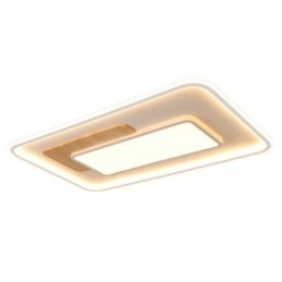 Træ dæmpbar moderne moderne nordisk stil rektangulære loftslamper med fjernbetjening kan også bruges som væglampe
