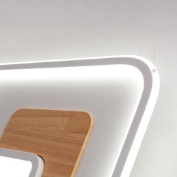 Træ dæmpbar moderne moderne nordisk stil rektangulære loftslamper med fjernbetjening kan også bruges som væglampe