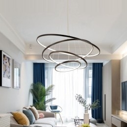 Stor 4 ringe 5 ringe sort hvidguld pendel moderne design