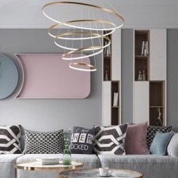 Stor 4 ringe 5 ringe sort hvidguld pendel moderne design