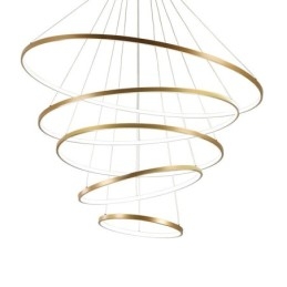 Stor 4 ringe 5 ringe sort hvidguld pendel moderne design