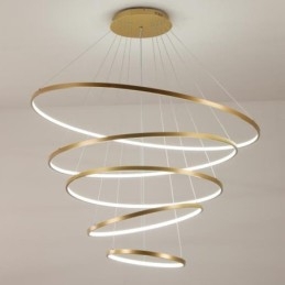 Stor 4 ringe 5 ringe sort hvidguld pendel moderne design