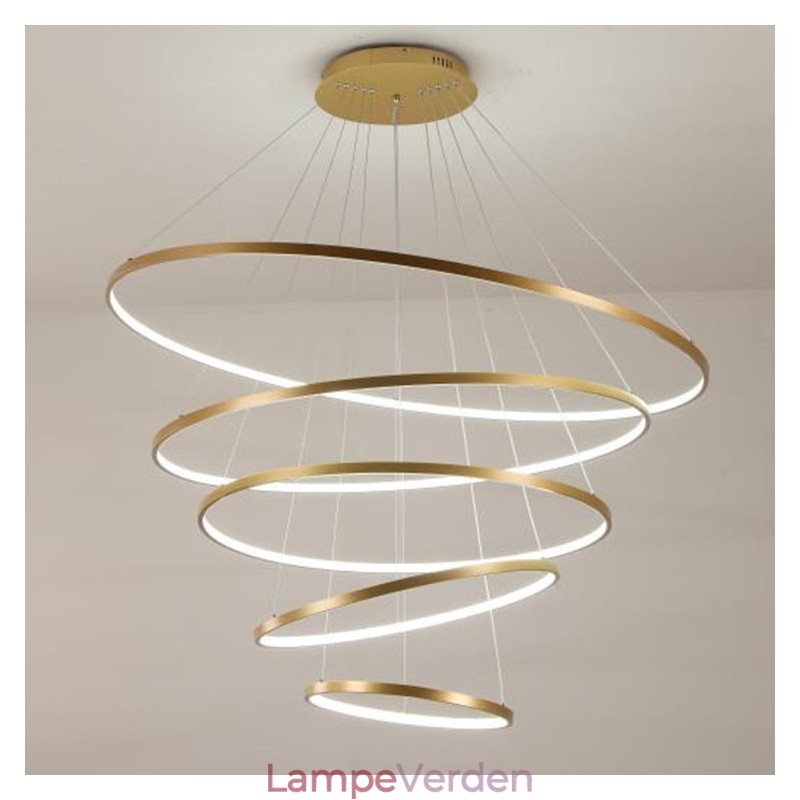 Stor 4 ringe 5 ringe sort hvidguld pendel moderne design